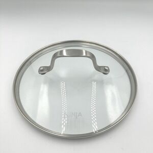 Ninja Foodi NeverStick Glass Pot Lid ONLY Stainless Steel Rim Inner 7 3/4 in